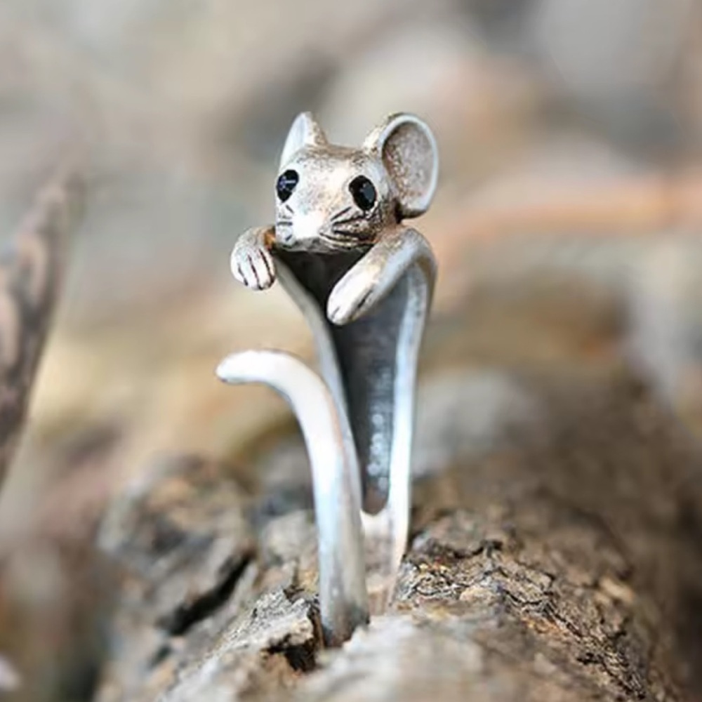 Vintage Silver Mouse Ring - Picture 4 of 7